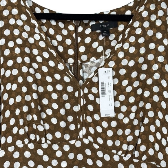 J. Crew Brown and Cream Peplum Tank Top - Picture 3 of 8